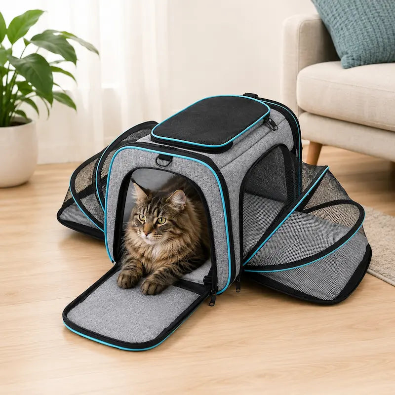 Sac de Transport XXL pour Chat jusqu'à 10kg - Cocon Spacieux pour Grands Chats | Miaou&Co