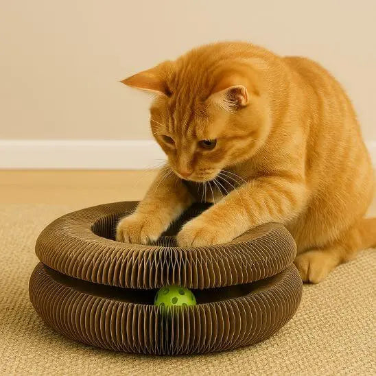 Jouet Griffoir Interactif pour Chat avec Balle Intégrée - Modulable 2-en-1 Anti-Ennui | Miaou&Co