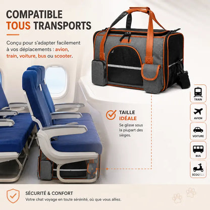 Sac de Transport pour Chat jusqu'à 10kg Maintien Renforcé - Idéal Avion et Vétérinaire | Miaou&Co