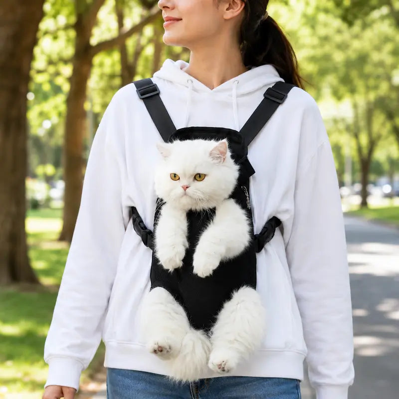 Sac à Dos de Promenade pour Chat 4 Tailles S à XL - Aération Optimale Ville et Randonnée | Miaou&Co
