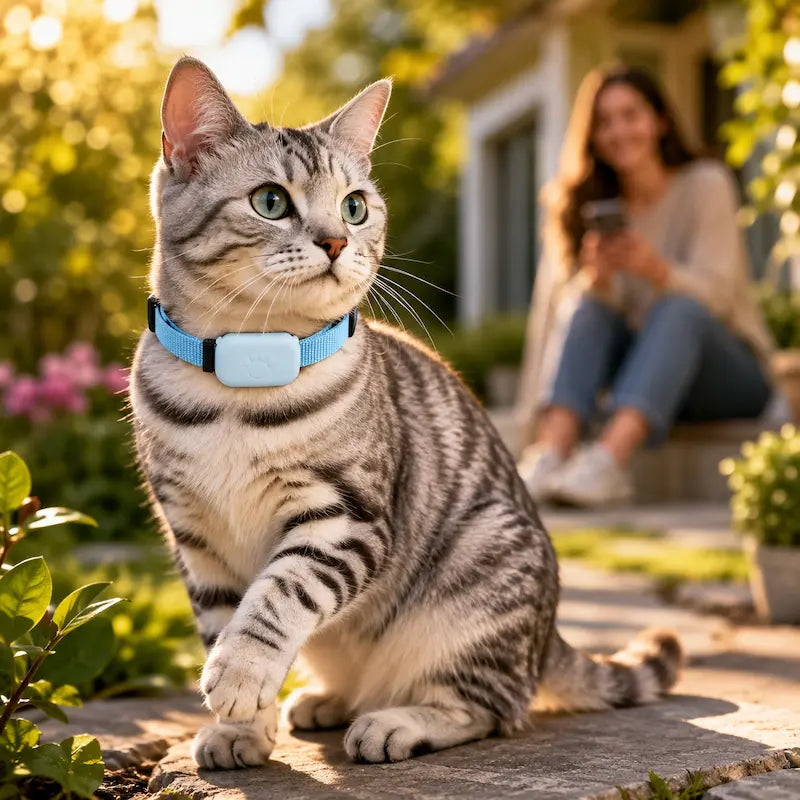 Collier de Localisation GPS pour Chat sans Abonnement - Suivi Temps Réel Compatible iOS | Miaou&Co