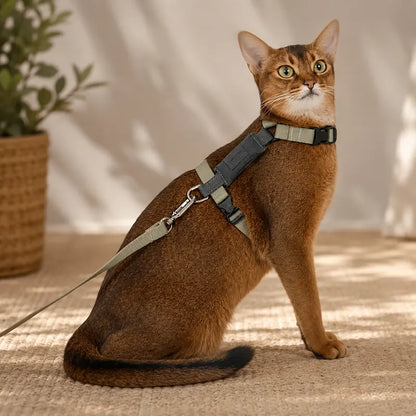 Harnais en H Respirant pour Chat Anti-Fugue - Ajustable du Chaton au Grand Chat | Miaou&Co