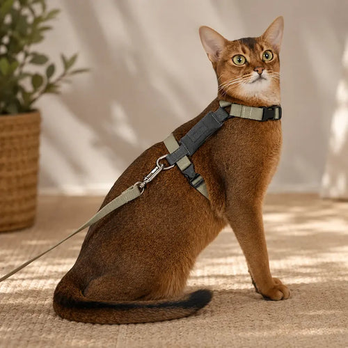 Harnais en H Respirant pour Chat Anti-Fugue - Ajustable du Chaton au Grand Chat | Miaou&Co