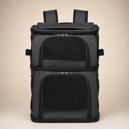 Sac à Dos de Transport pour 2 Chats à Double Compartiment - Spacieux et Respirant | Miaou&Co