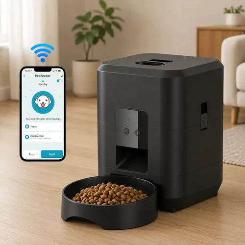 Distributeur de Croquettes Programmable pour Chat - Rations Automatiques avec Minuterie | Miaou&Co