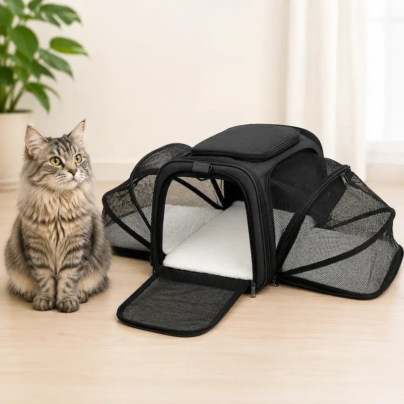 Sac de Transport XXL pour Chat jusqu'à 10kg - Cocon Spacieux pour Grands Chats | Miaou&Co