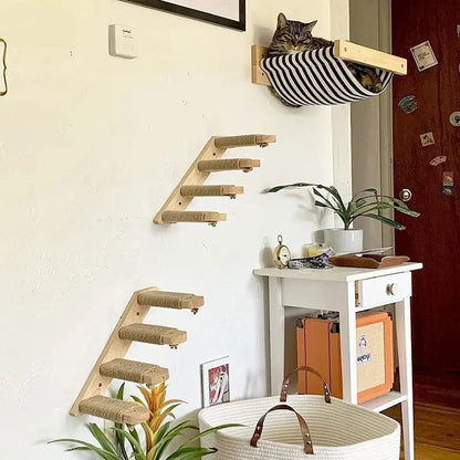 Arbre à Chat Mural Modulable 11 Modules - Étagères Hamacs et Griffoirs Gain de Place | Miaou&Co
