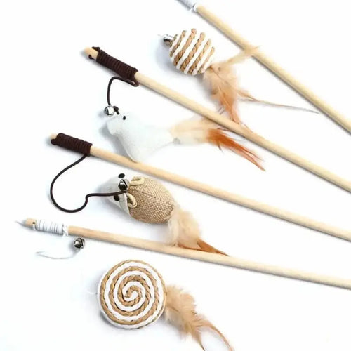 Baguette de Jeu en Bois pour Chat 4 Modèles - Éveille l'Instinct de Capture | Miaou&Co