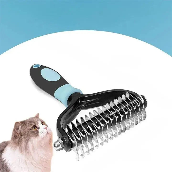 Brosse Démêlante pour Chat à Poils Longs - Picots en Inox Anti-Nœuds sans Tirer | Miaou&Co