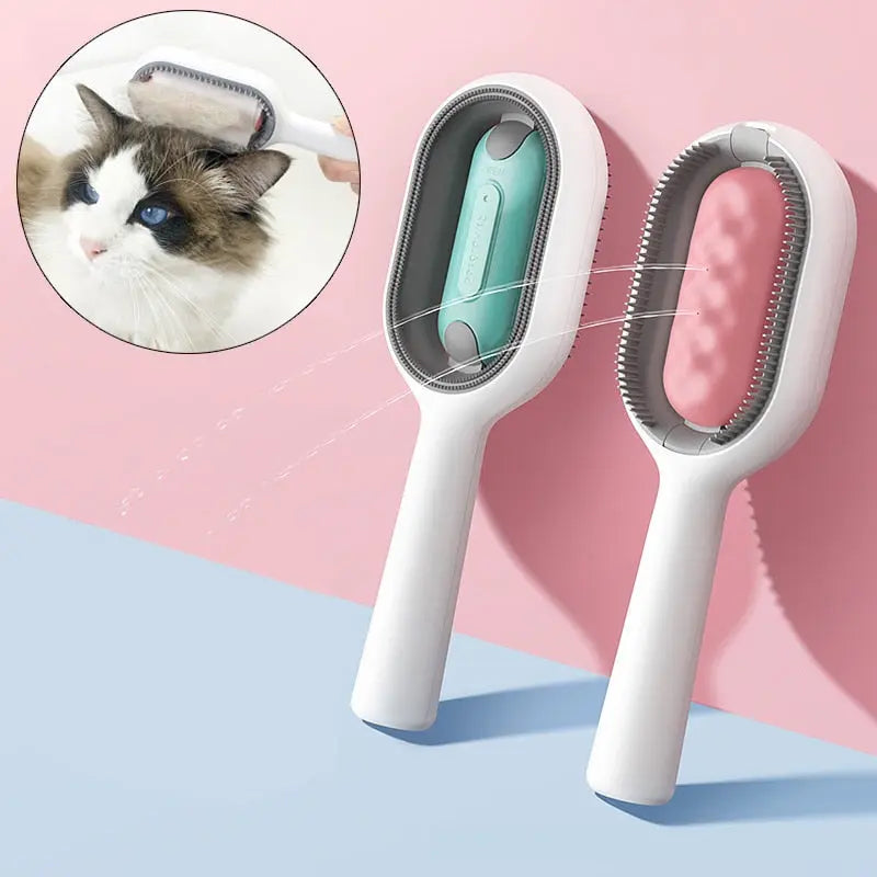 Brosse pour Chat avec Réservoir d'Eau et Lingettes - Toilettage Humide sans Rinçage | Miaou&Co