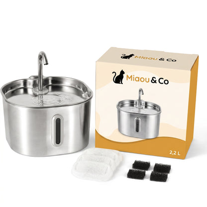 Miaou & co® - Fontaine à Eau Inox Automatique