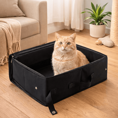 Bac à Litière Pliable et Portable pour Chat - Installation Rapide pour Voyage | Miaou&Co