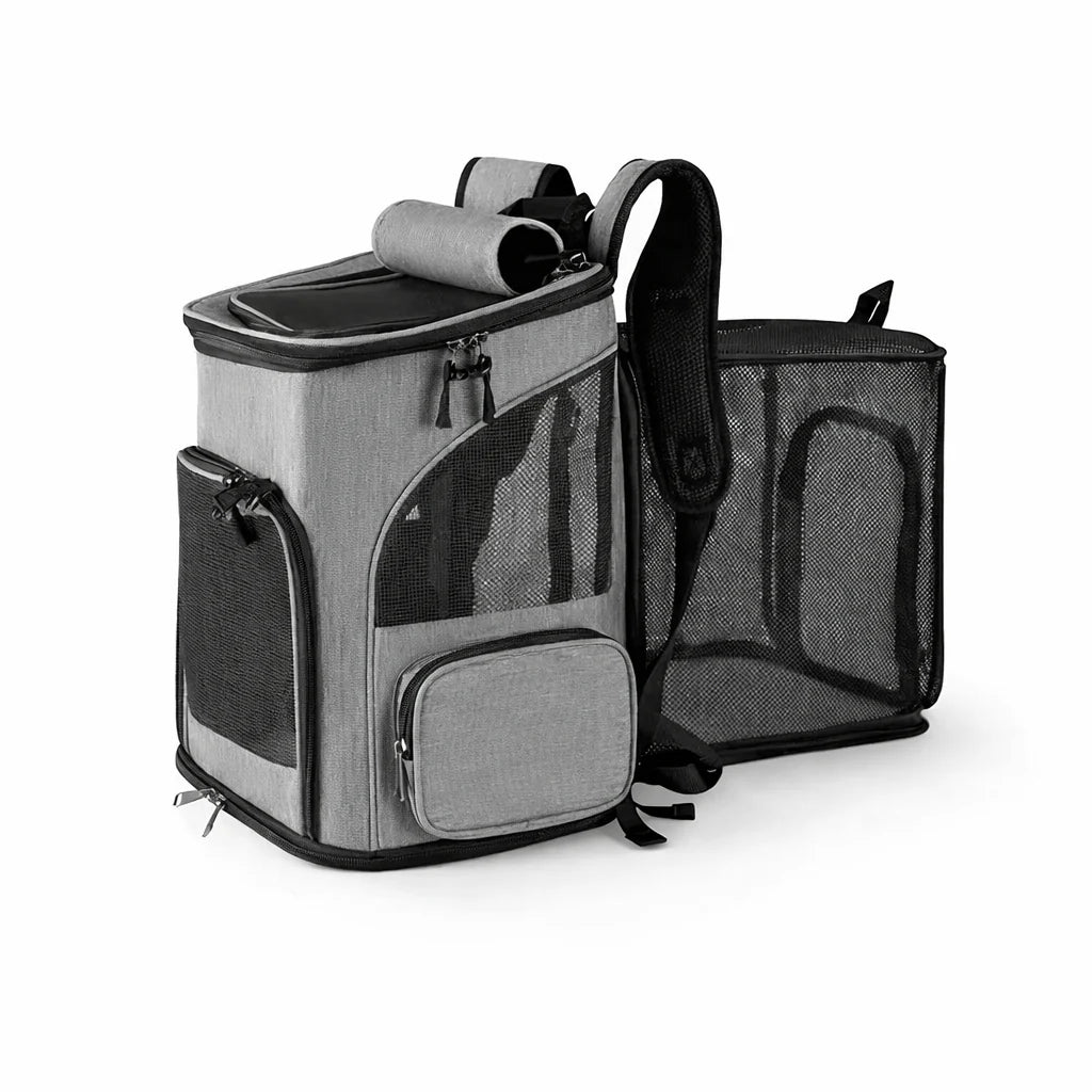 Sac à Dos de Randonnée pour Chat Ultra Respirant - Extensible avec Filet Ventilé | Miaou&Co