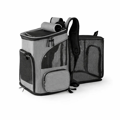 Sac à Dos de Randonnée pour Chat Ultra Respirant - Extensible avec Filet Ventilé | Miaou&Co