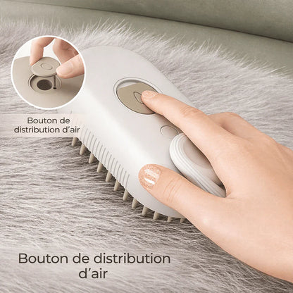 Brosse à Vapeur 3-en-1 pour Chat - Brossage Massage et Vapeur pour Pelage Brillant | Miaou&Co