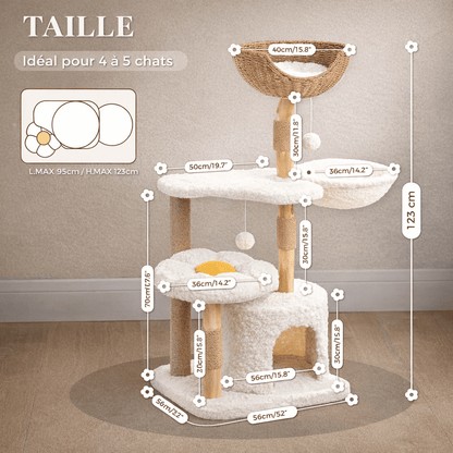 Petit Arbre à Chat avec Niche Intégrée - Cocon Stable Idéal pour Petits Espaces | Miaou&Co