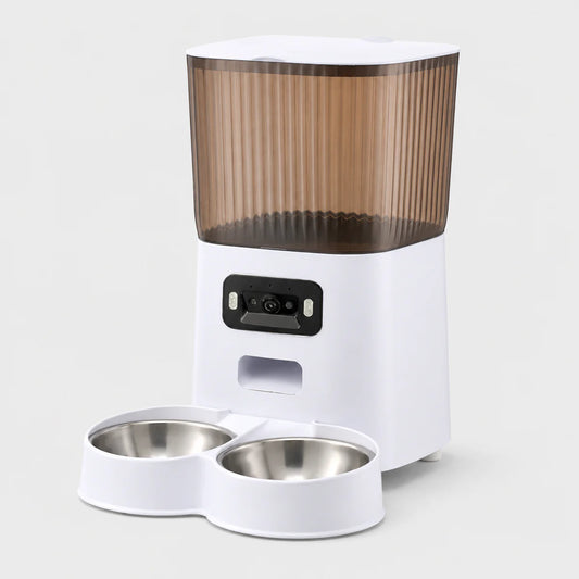 Distributeur Automatique de Croquettes pour Chat avec Caméra et Double Gamelle - Idéal 2 Chats | Miaou&Co
