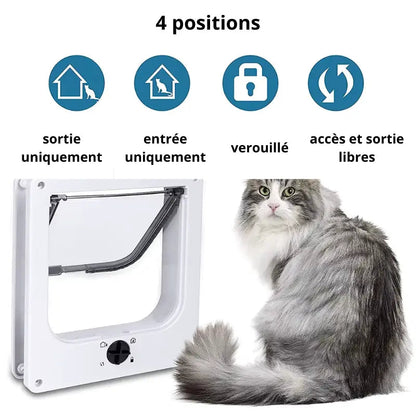 Chatière Moderne pour Chat avec Contrôle des Sorties - 3 Tailles M à XL en Acrylique | Miaou&Co