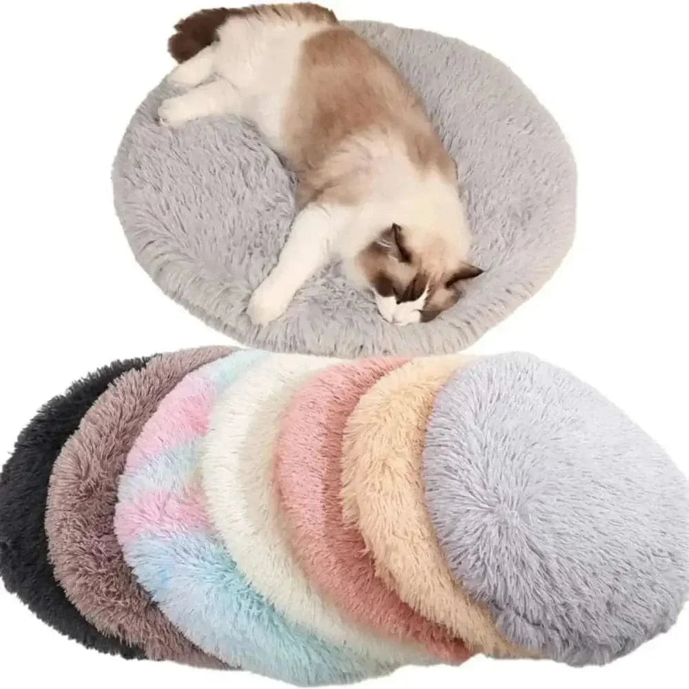 Coussin Rond pour Chat 47 ou 57cm Ultra Doux - Nid Apaisant Anti-Stress 6 Coloris | Miaou&Co