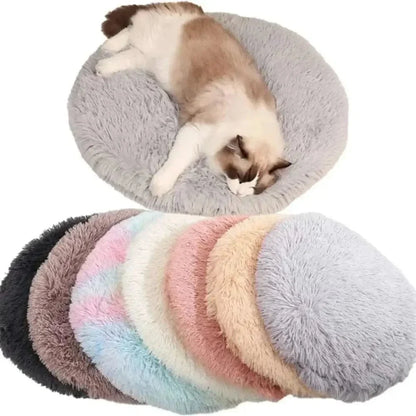 Coussin Rond pour Chat 47 ou 57cm Ultra Doux - Nid Apaisant Anti-Stress 6 Coloris | Miaou&Co
