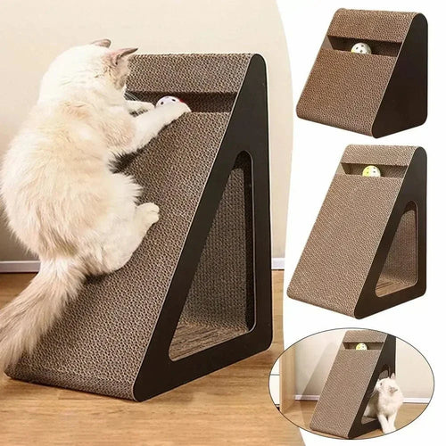 Griffoir Triangle 2-en-1 pour Chat 2 Tailles S et M - Protège Canapé et Meubles | Miaou&Co