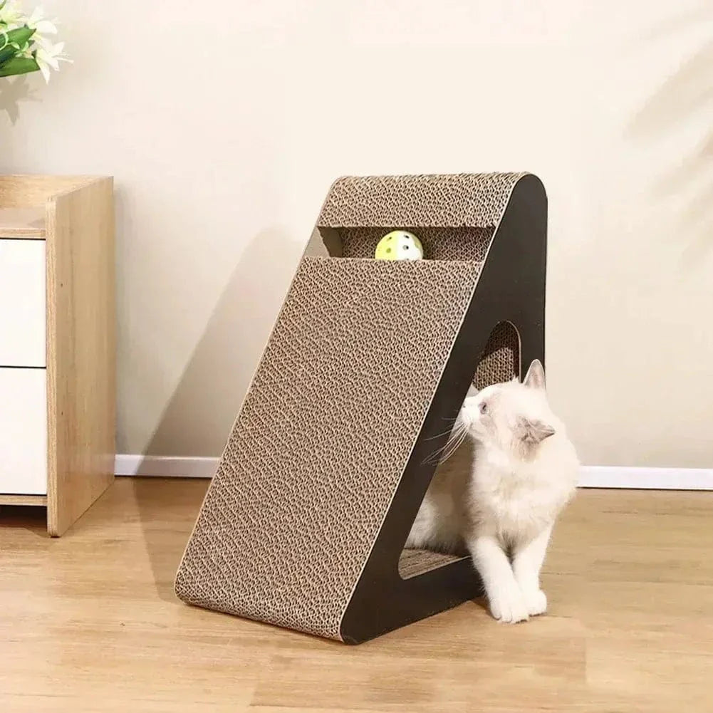 Griffoir Triangle 2-en-1 pour Chat 2 Tailles S et M - Protège Canapé et Meubles | Miaou&Co