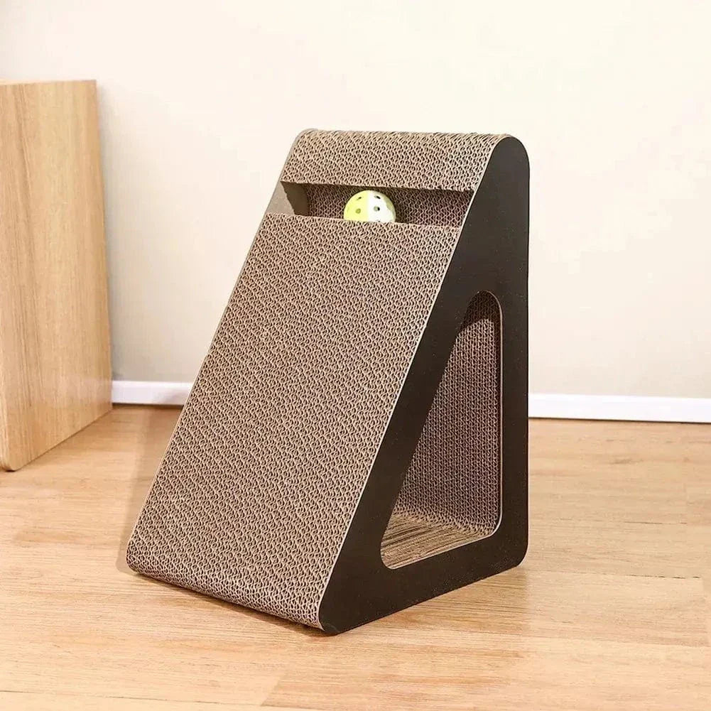 Griffoir Triangle 2-en-1 pour Chat 2 Tailles S et M - Protège Canapé et Meubles | Miaou&Co