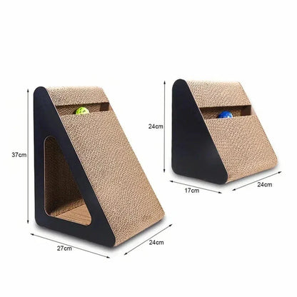 Griffoir Triangle 2-en-1 pour Chat 2 Tailles S et M - Protège Canapé et Meubles | Miaou&Co