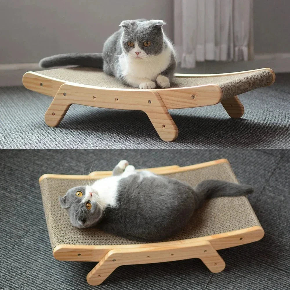 Griffoir en Bois pour Chat 42x25 ou 49x26cm - Ergonomique et Durable pour Griffades | Miaou&Co