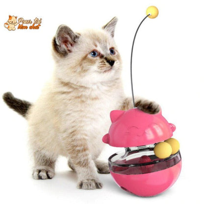 Jouet Distributeur de Friandises pour Chat 4 Coloris - Balle Culbuto Anti-Ennui | Miaou&Co