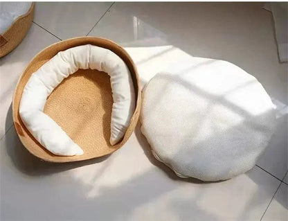 Panier pour Chat en Bambou Naturel 3 Tailles 32 à 45cm - Couchage Confortable et Robuste | Miaou&Co