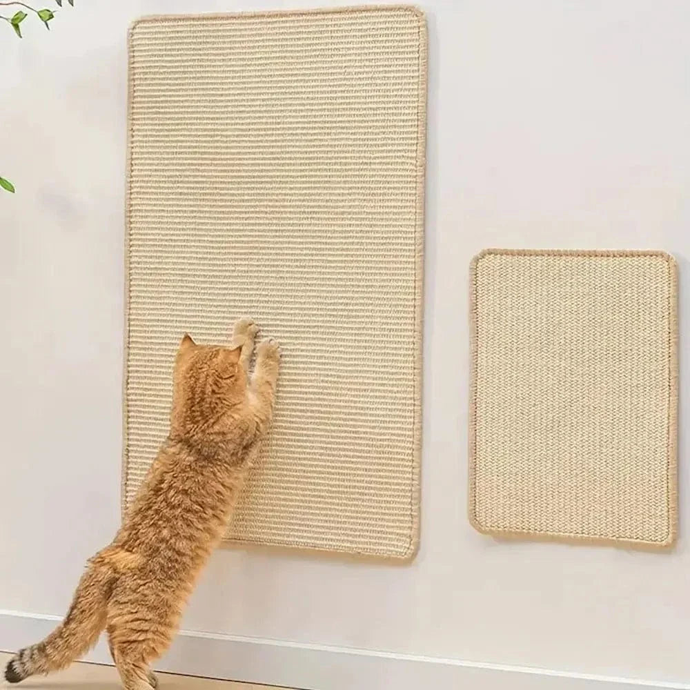 Tapis Griffoir pour Chat en Sisal Naturel 30x40 ou 40x60cm - Protège Canapé et Meubles | Miaou&Co