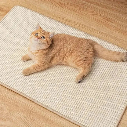 Tapis Griffoir pour Chat en Sisal Naturel 30x40 ou 40x60cm - Protège Canapé et Meubles | Miaou&Co