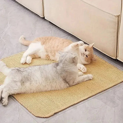 Tapis Griffoir pour Chat en Sisal Naturel 30x40 ou 40x60cm - Protège Canapé et Meubles | Miaou&Co