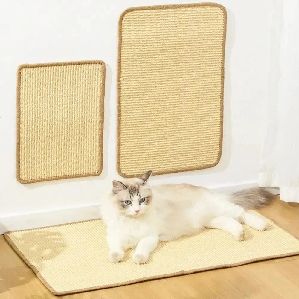 Tapis Griffoir pour Chat en Sisal Naturel 30x40 ou 40x60cm - Protège Canapé et Meubles | Miaou&Co