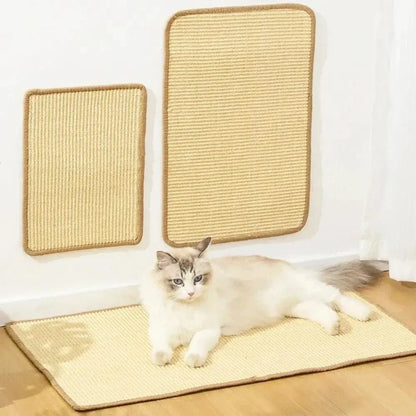 Tapis Griffoir pour Chat en Sisal Naturel 30x40 ou 40x60cm - Protège Canapé et Meubles | Miaou&Co