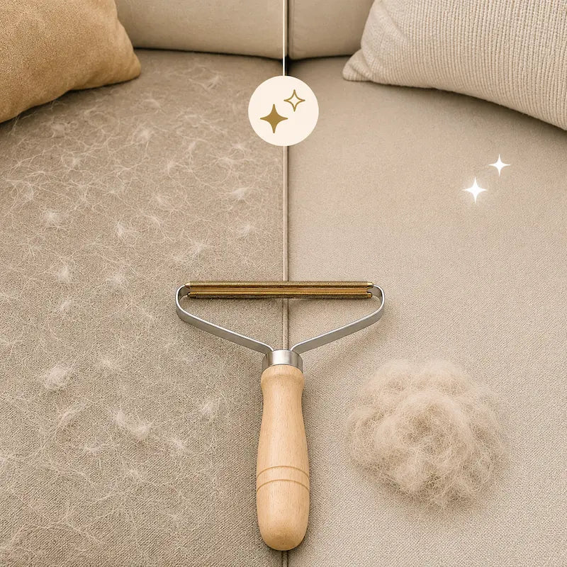 Brosse Anti-Poils de Chat pour Textiles et Canapé - Élimine 90% des Poils sur Tissus | Miaou&Co
