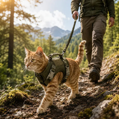 Harnais Tactique Robuste pour Chat Anti-Fugue 3 Coloris - Confort Renforcé Extérieur | Miaou&Co