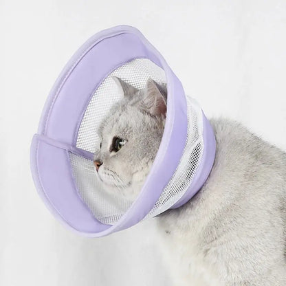 Collerette Anti-Rayures pour Chat en Tissu Respirant 3 Tailles S à L - Post-Opératoire | Miaou&Co