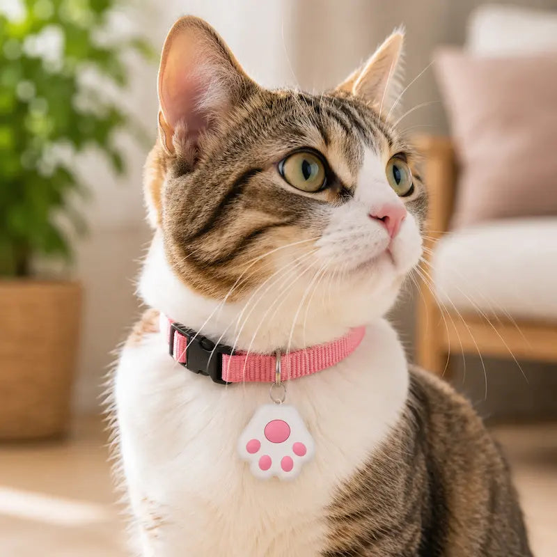 Mini Traceur Bluetooth pour Chat Léger et Précis - Localisation sans Abonnement 4 Coloris | Miaou&Co