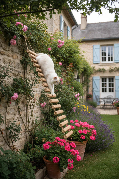 Échelle Pont pour Chat en Sisal Naturel 50 ou 100cm - Escalade et Griffoir 2-en-1 | Miaou&Co