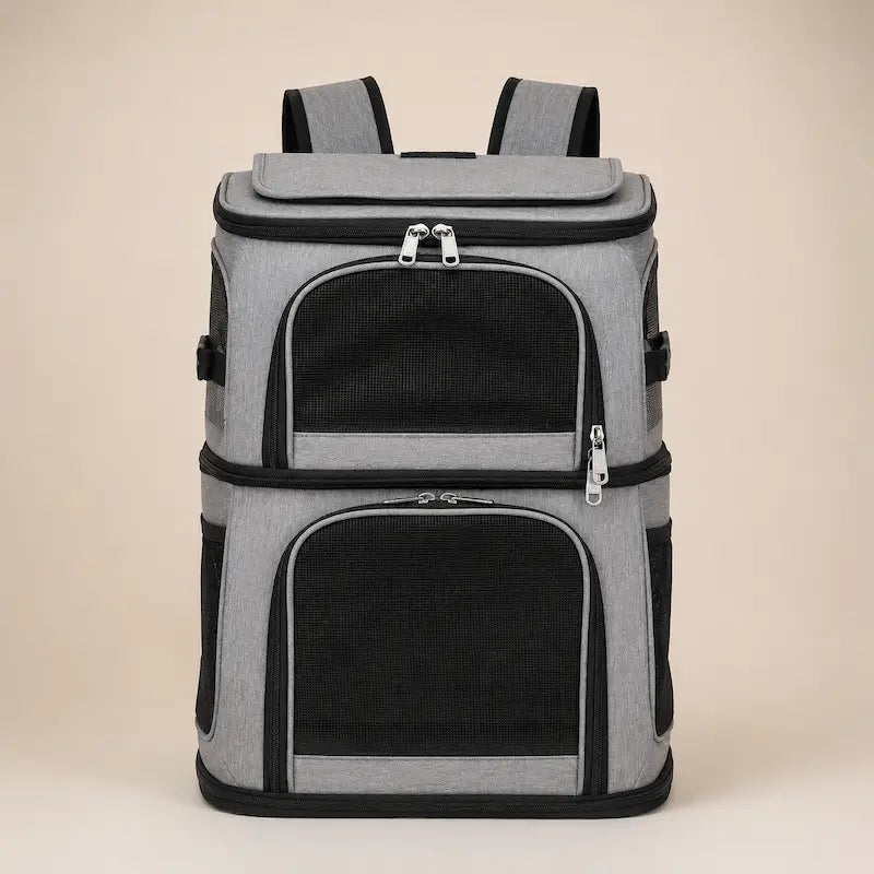 Sac à Dos de Transport pour 2 Chats à Double Compartiment - Spacieux et Respirant | Miaou&Co