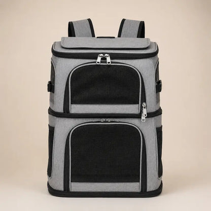 Sac à Dos de Transport pour 2 Chats à Double Compartiment - Spacieux et Respirant | Miaou&Co