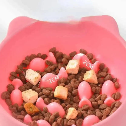 Gamelle Anti-Glouton Surélevée pour Chat - Ralentit les Repas et Soulage les Cervicales | Miaou&Co