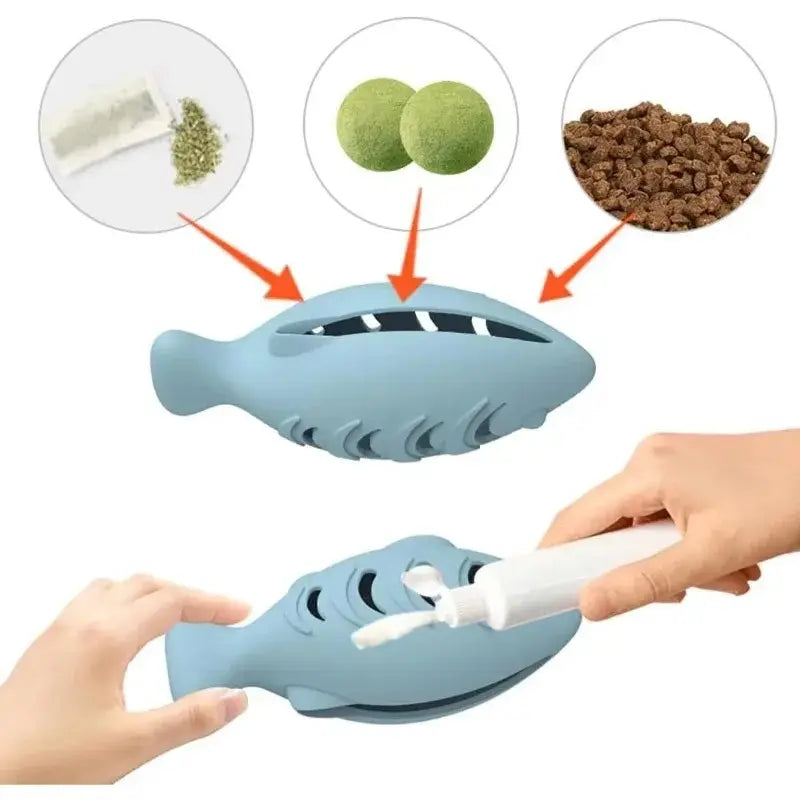 Jouet Distributeur de Croquettes pour Chat Forme Poisson - Régule l'Appétit Anti-Ennui | Miaou&Co