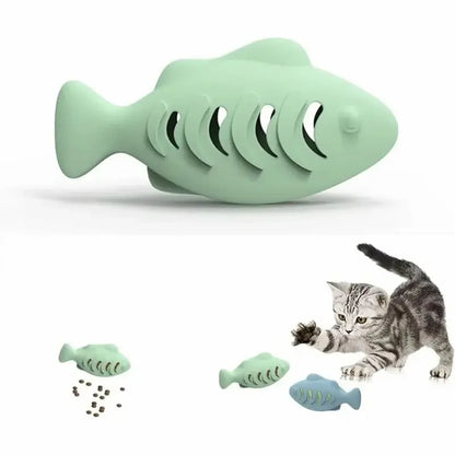 Jouet Distributeur de Croquettes pour Chat Forme Poisson - Régule l'Appétit Anti-Ennui | Miaou&Co