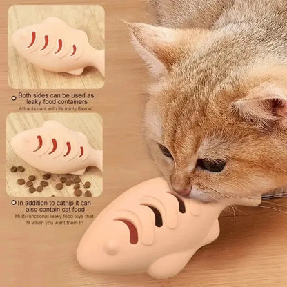 Jouet Distributeur de Croquettes pour Chat Forme Poisson - Régule l'Appétit Anti-Ennui | Miaou&Co