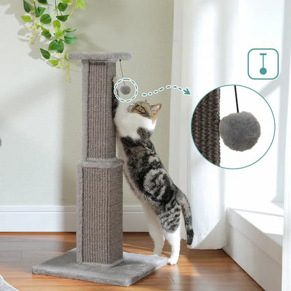 Grand Poteau à Gratter pour Chat 81cm - Base Large Ultra Stable pour Étirement Complet | Miaou&Co
