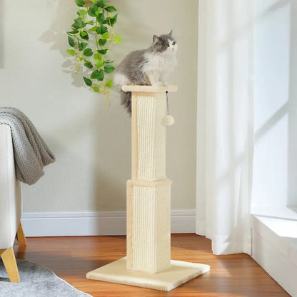 Grand Poteau à Gratter pour Chat 81cm - Base Large Ultra Stable pour Étirement Complet | Miaou&Co