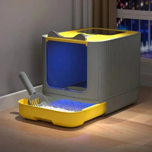 Maison de Toilette Pliable pour Chat Gain de Place - Bac à Litière de Voyage 4 Coloris | Miaou&Co
